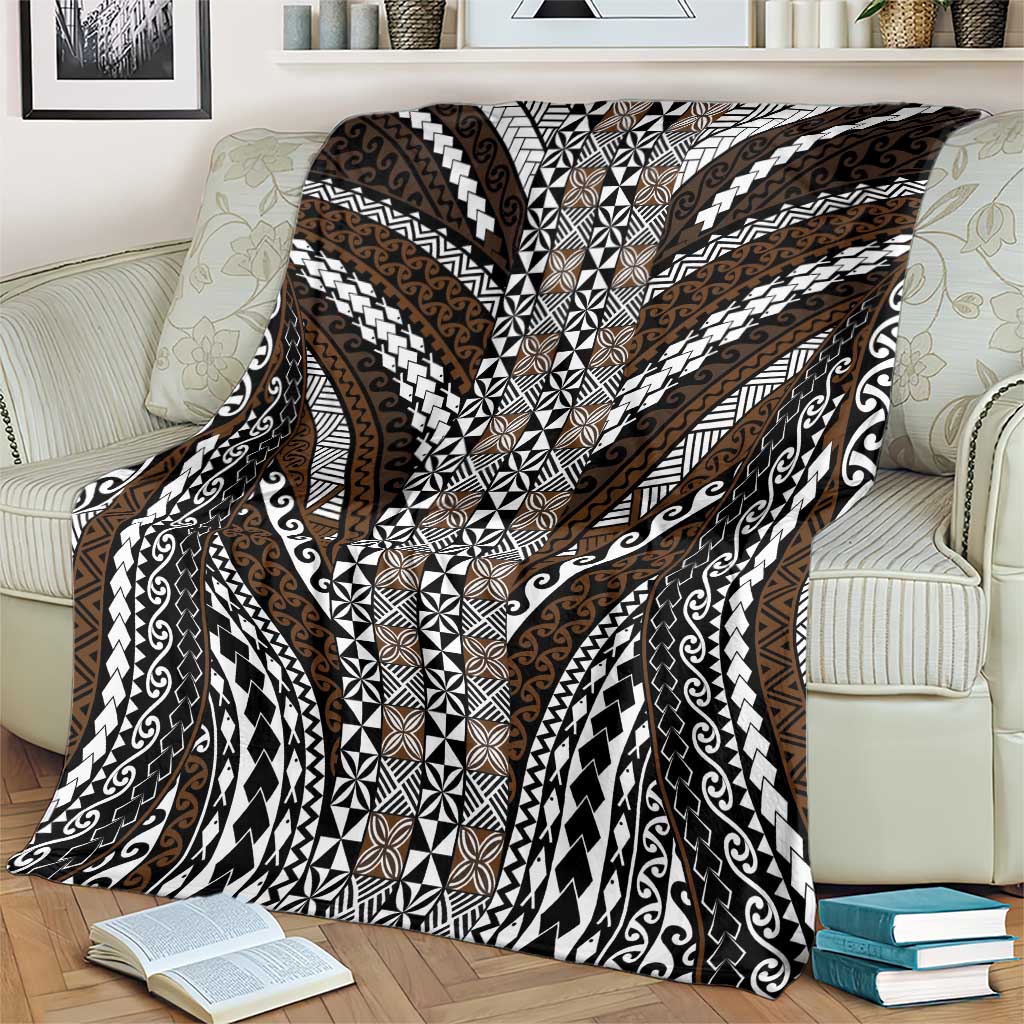 Brown Tongan Polynesian Tribal Blanket LT9 - Polynesian Pride