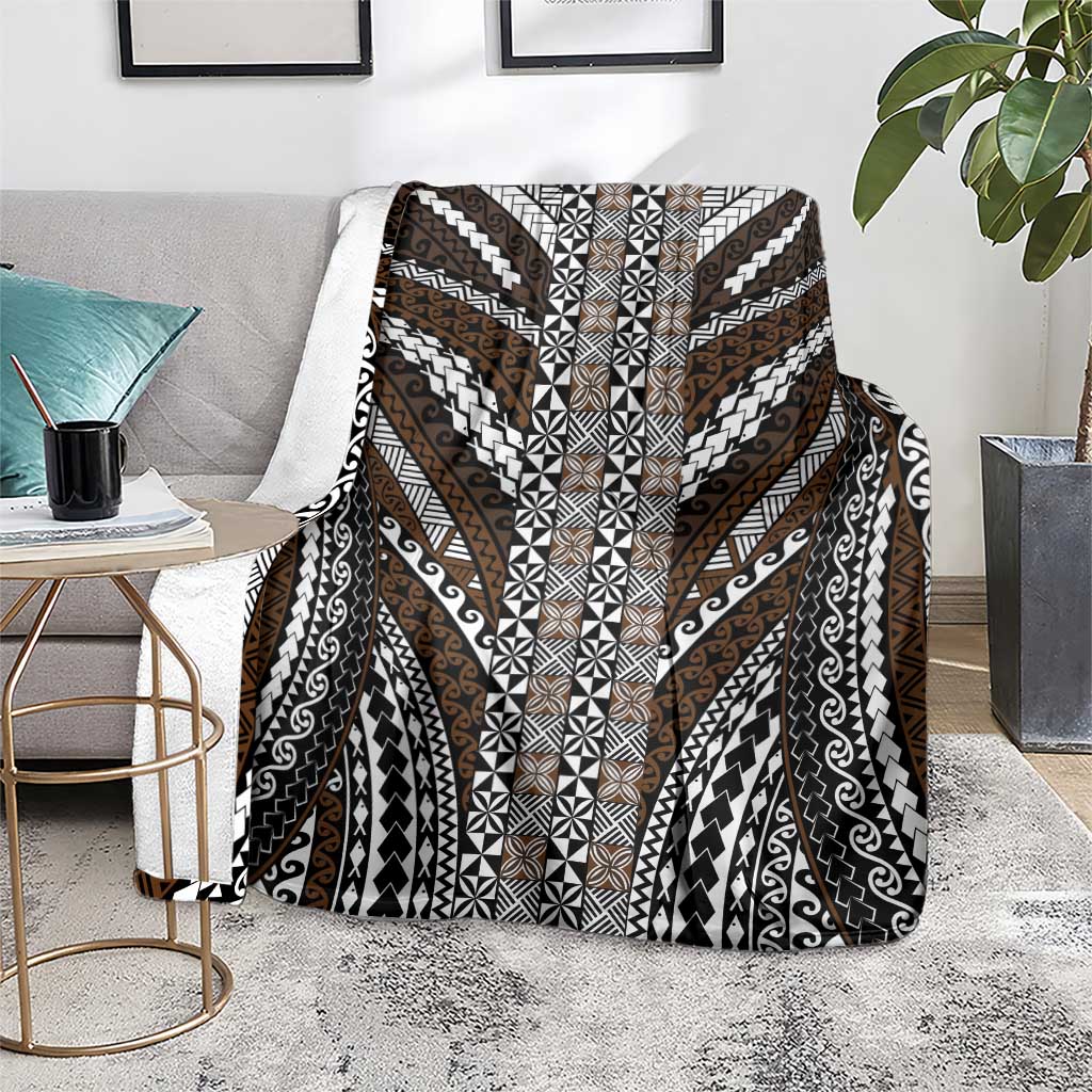 Brown Tongan Polynesian Tribal Blanket LT9 - Polynesian Pride
