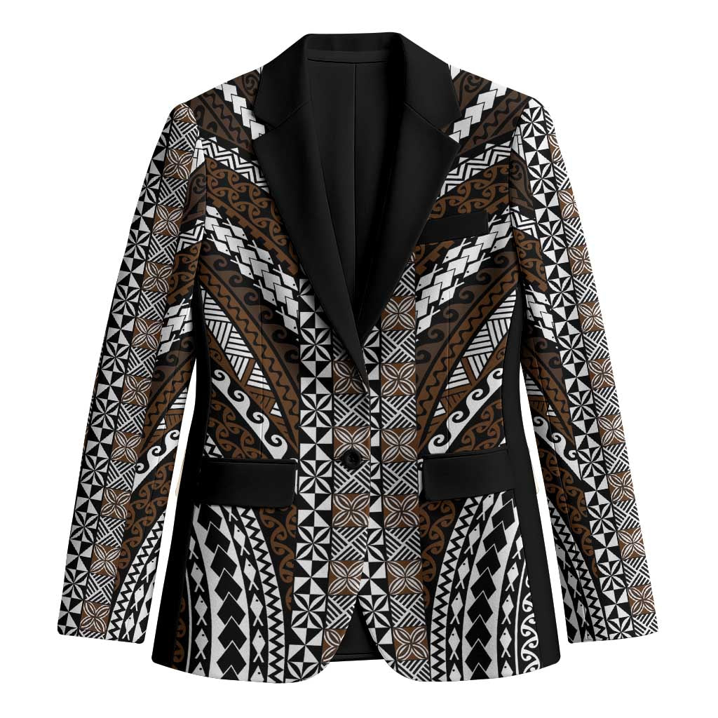 Brown Tongan Polynesian Tribal Blazer LT9 Unisex Brown - Polynesian Pride