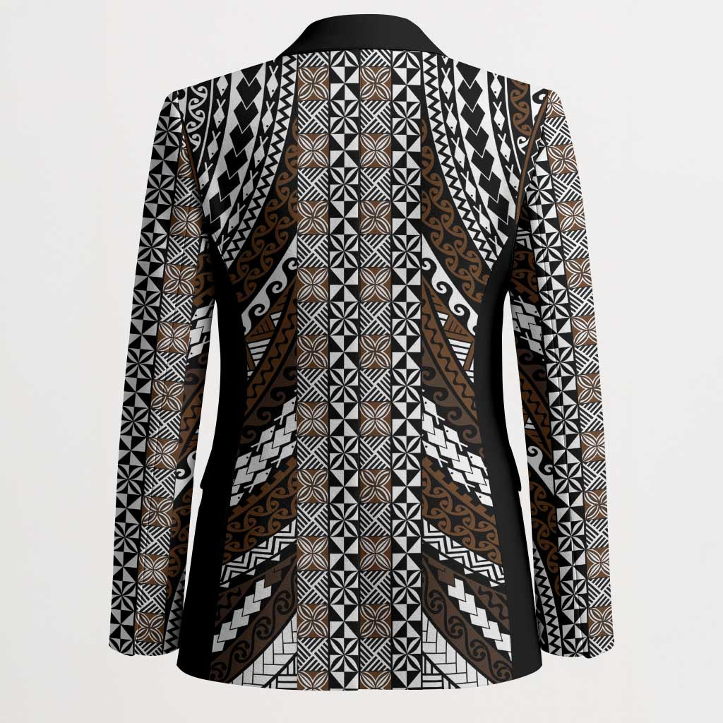 Brown Tongan Polynesian Tribal Blazer LT9 - Polynesian Pride