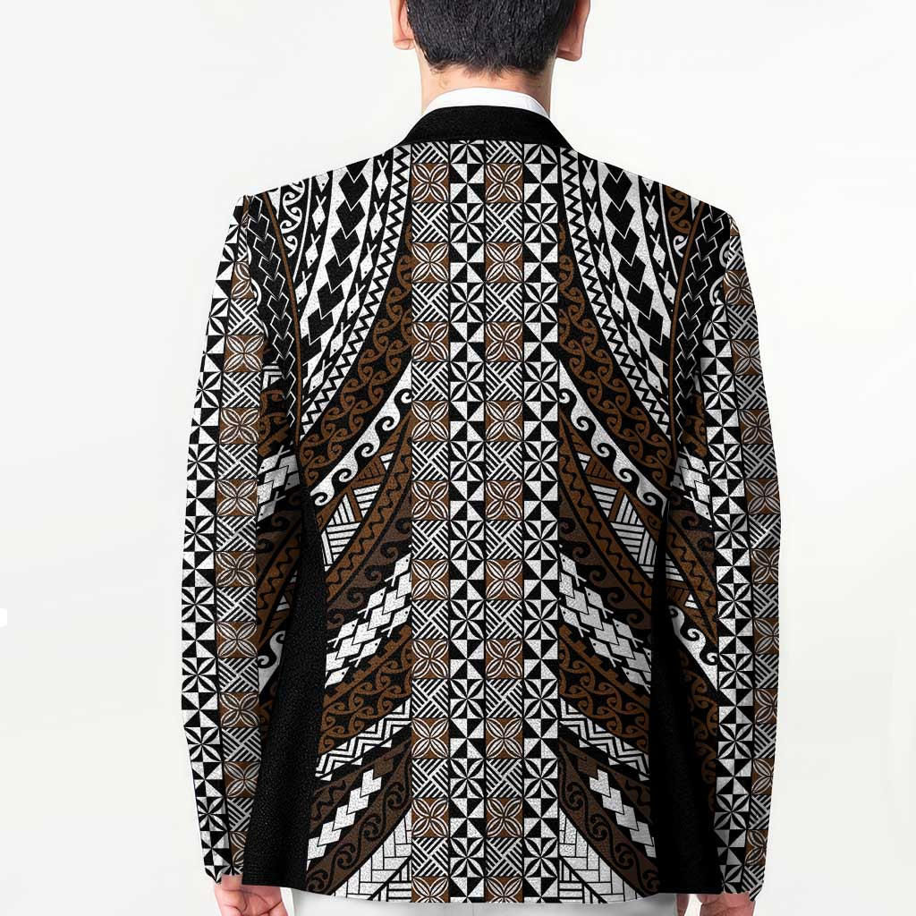 Brown Tongan Polynesian Tribal Blazer LT9 - Polynesian Pride