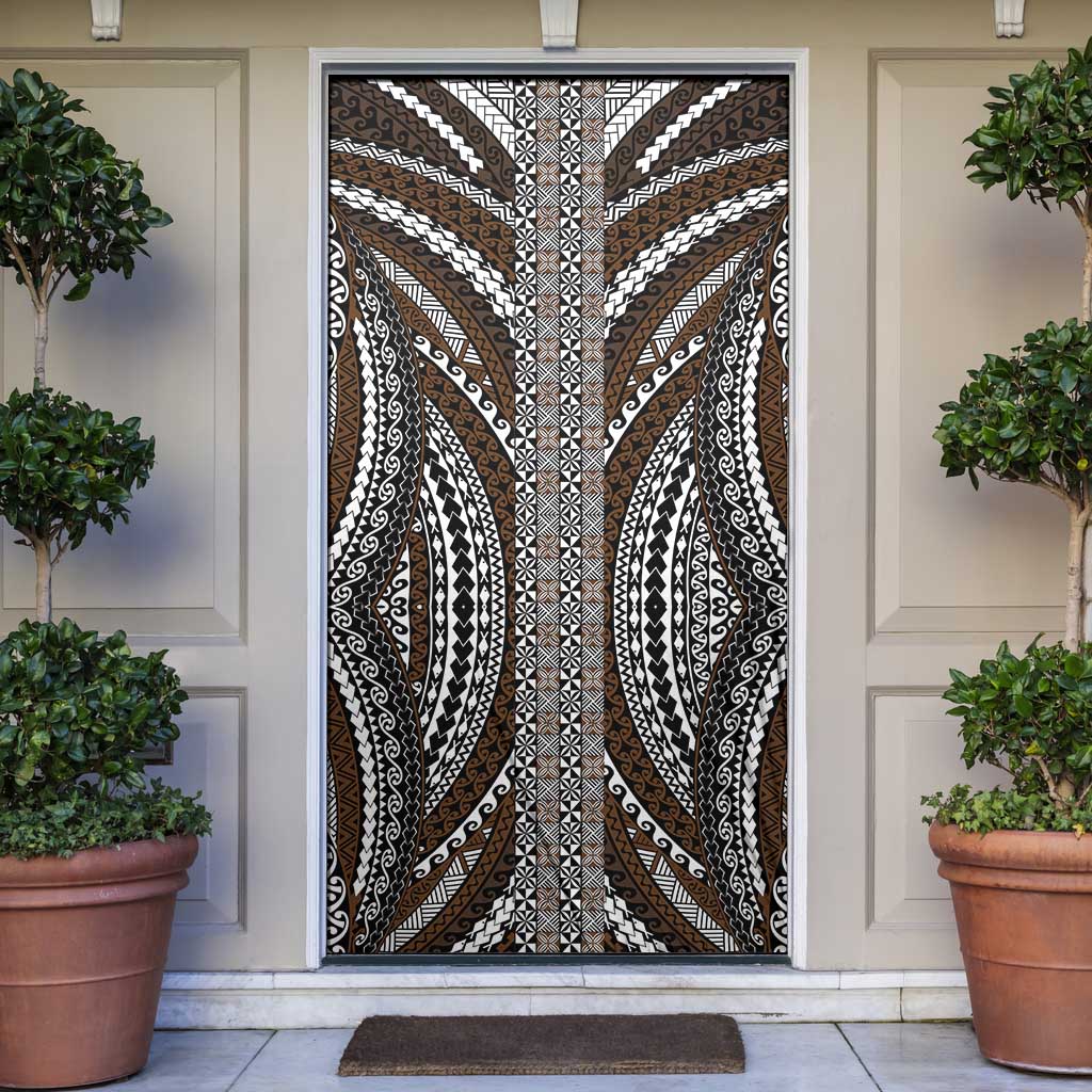 Brown Tongan Polynesian Tribal Door Cover LT9 Brown - Polynesian Pride