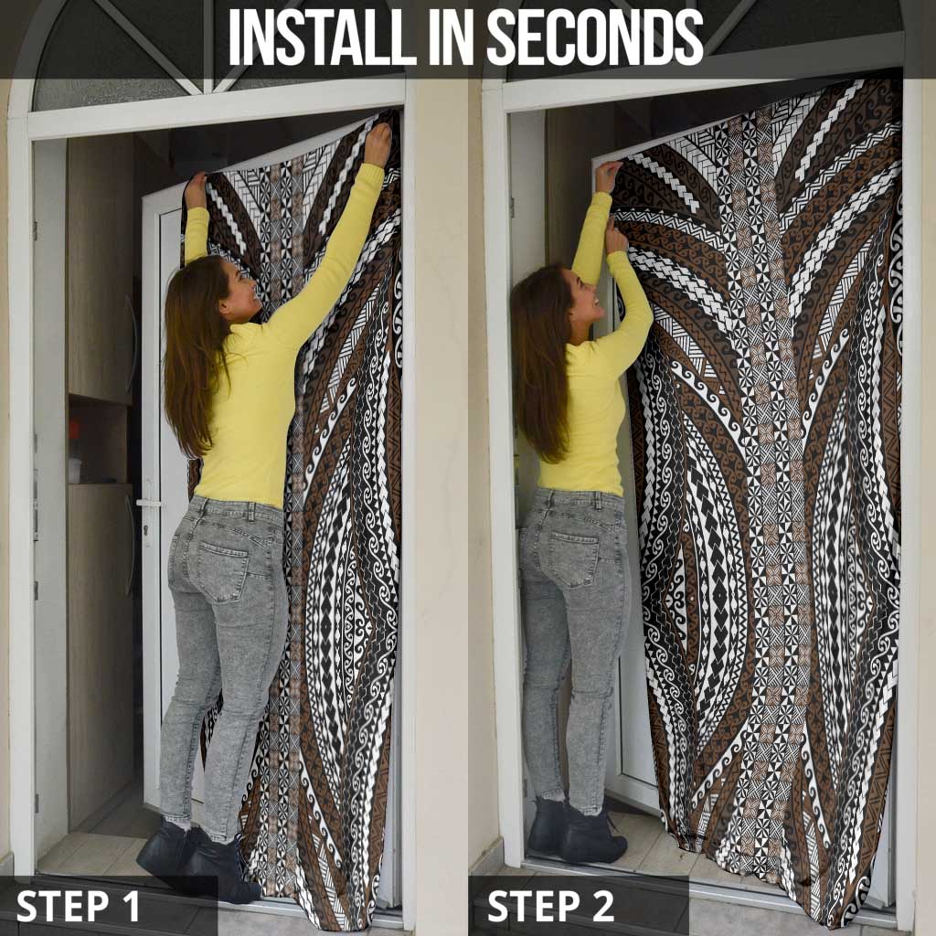 Brown Tongan Polynesian Tribal Door Cover LT9 - Polynesian Pride