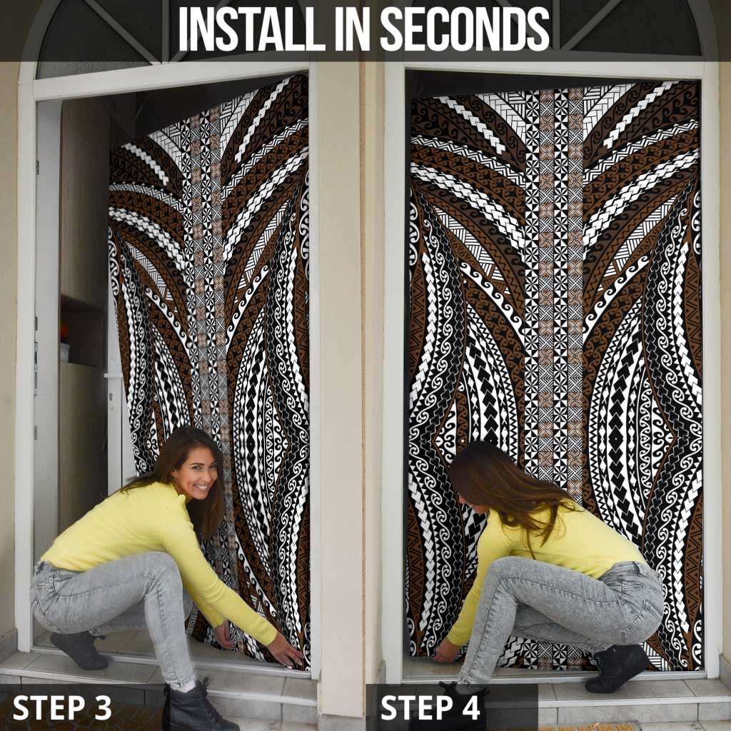 Brown Tongan Polynesian Tribal Door Cover LT9 - Polynesian Pride
