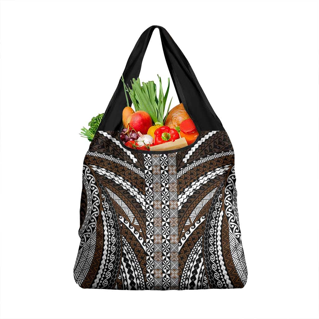 Brown Tongan Polynesian Tribal Grocery Bag LT9 1-pack One Size Brown - Polynesian Pride