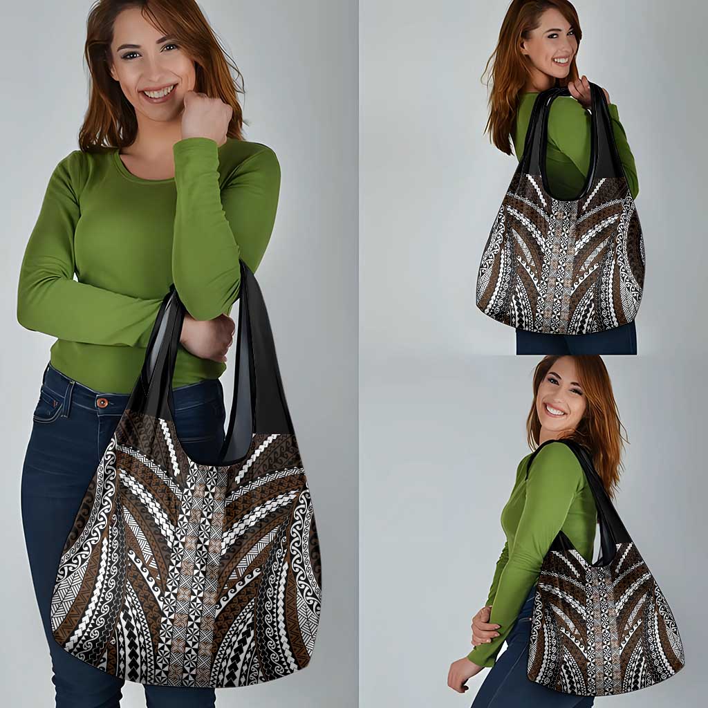 Brown Tongan Polynesian Tribal Grocery Bag LT9 - Polynesian Pride