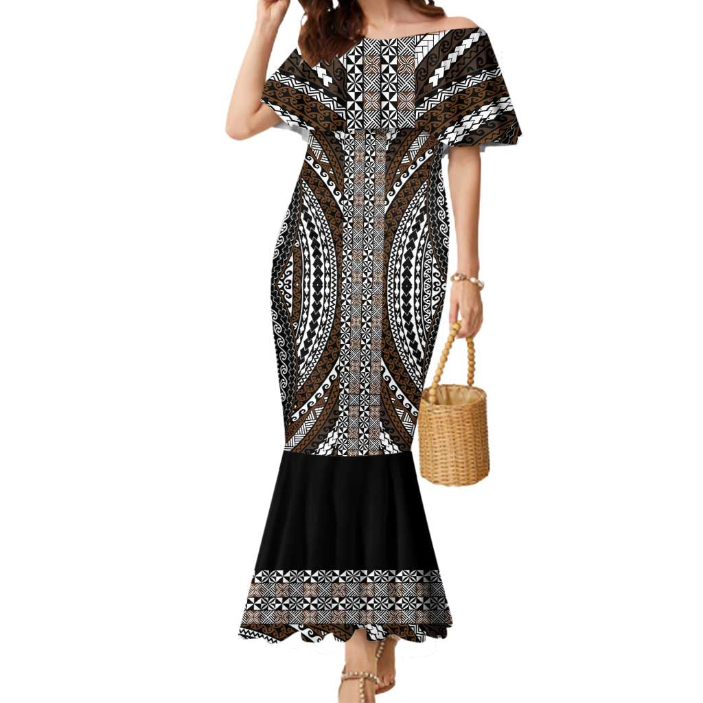 Brown Tongan Polynesian Tribal Mermaid Dress LT9 Women Brown - Polynesian Pride