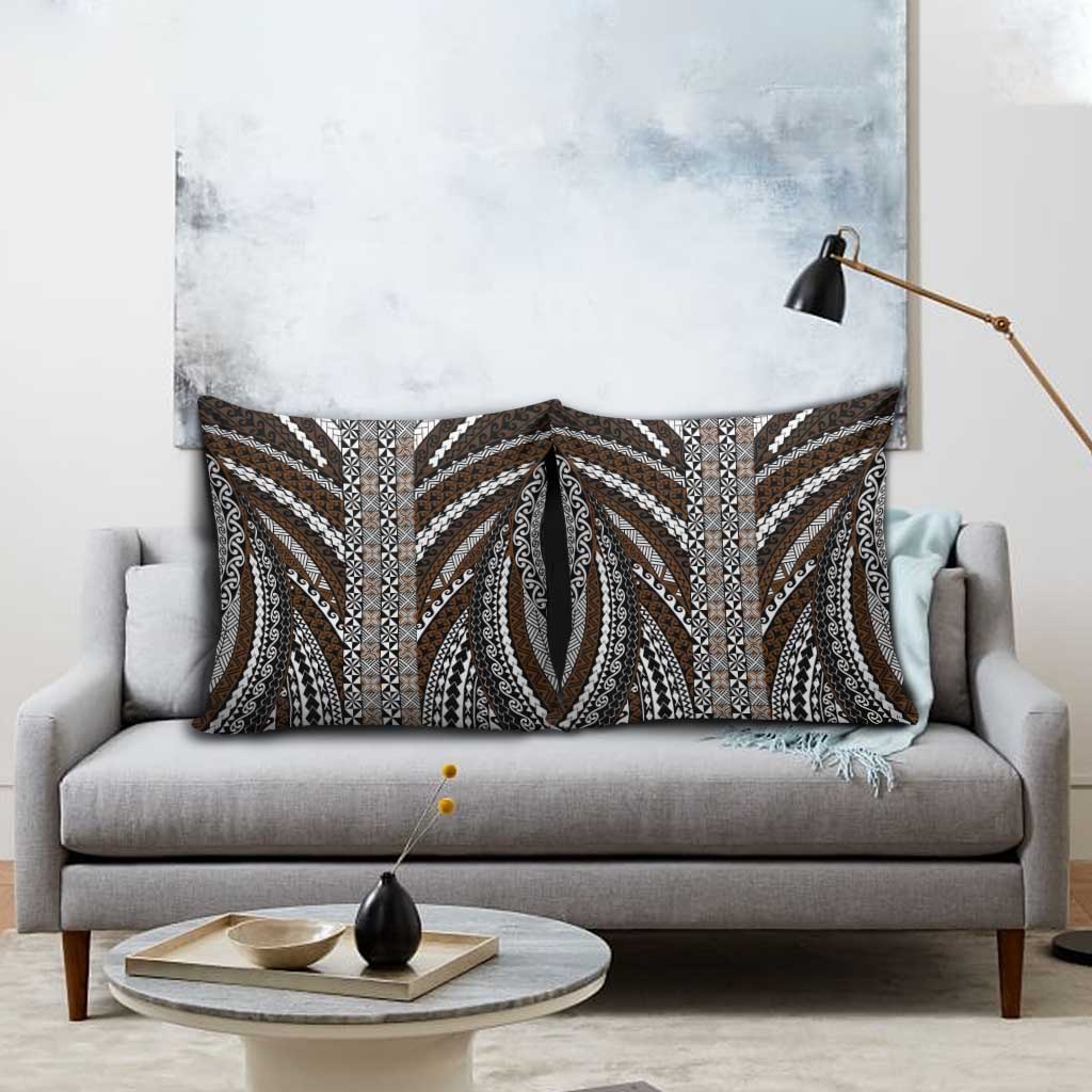 Brown Tongan Polynesian Tribal Pillow Cover LT9 - Polynesian Pride