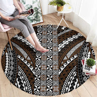 Brown Tongan Polynesian Tribal Round Carpet LT9 - Polynesian Pride