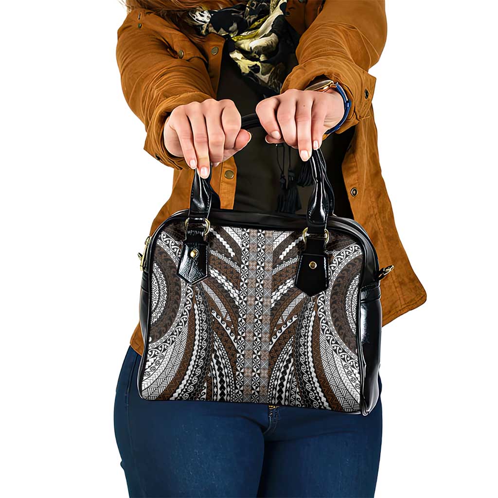 Brown Tongan Polynesian Tribal Shoulder Handbag LT9 One Size Brown - Polynesian Pride
