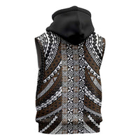 Brown Tongan Polynesian Tribal Sleeveless Hoodie LT9 - Polynesian Pride