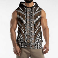 Brown Tongan Polynesian Tribal Sleeveless Hoodie LT9 - Polynesian Pride