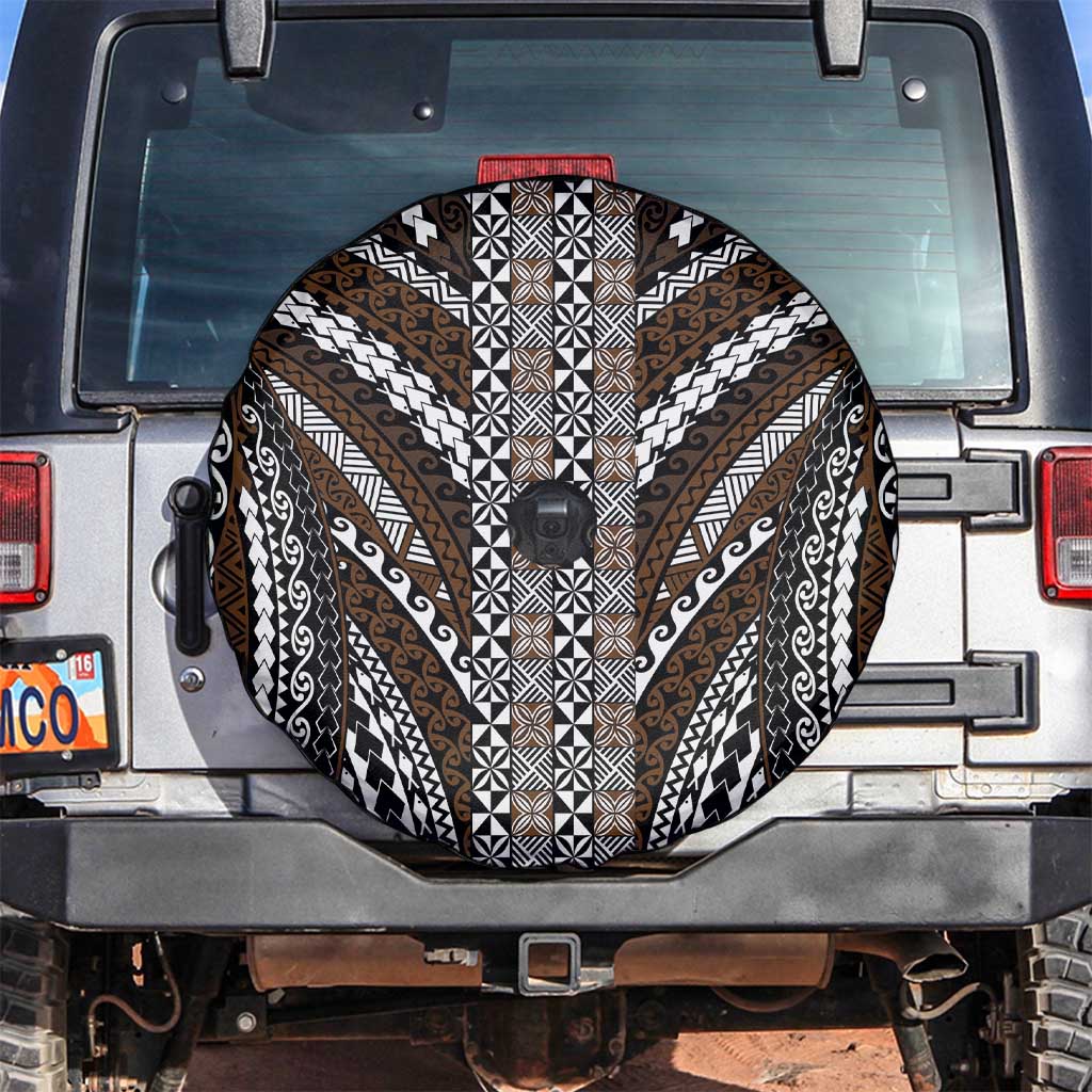 Brown Tongan Polynesian Tribal Spare Tire Cover LT9 Brown - Polynesian Pride