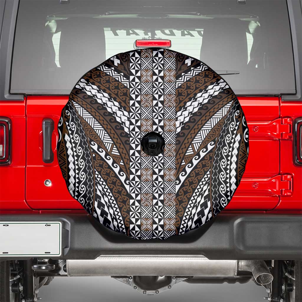 Brown Tongan Polynesian Tribal Spare Tire Cover LT9 - Polynesian Pride