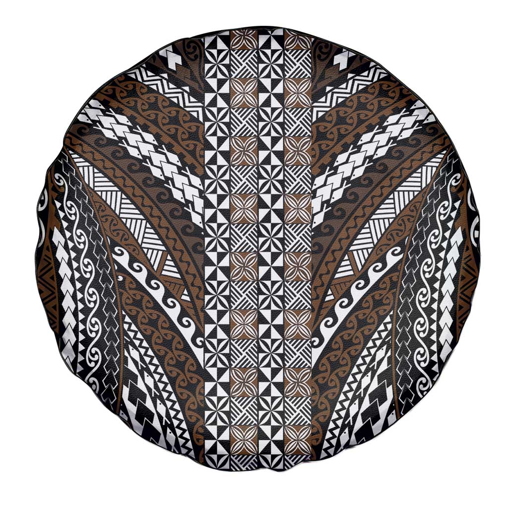 Brown Tongan Polynesian Tribal Spare Tire Cover LT9 - Polynesian Pride