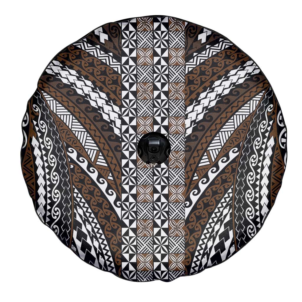 Brown Tongan Polynesian Tribal Spare Tire Cover LT9 - Polynesian Pride
