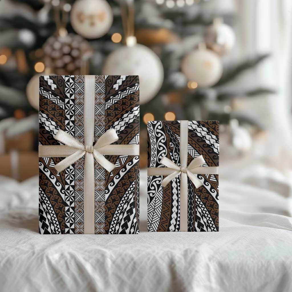 Brown Tongan Polynesian Tribal Wrapping Paper LT9 - Polynesian Pride