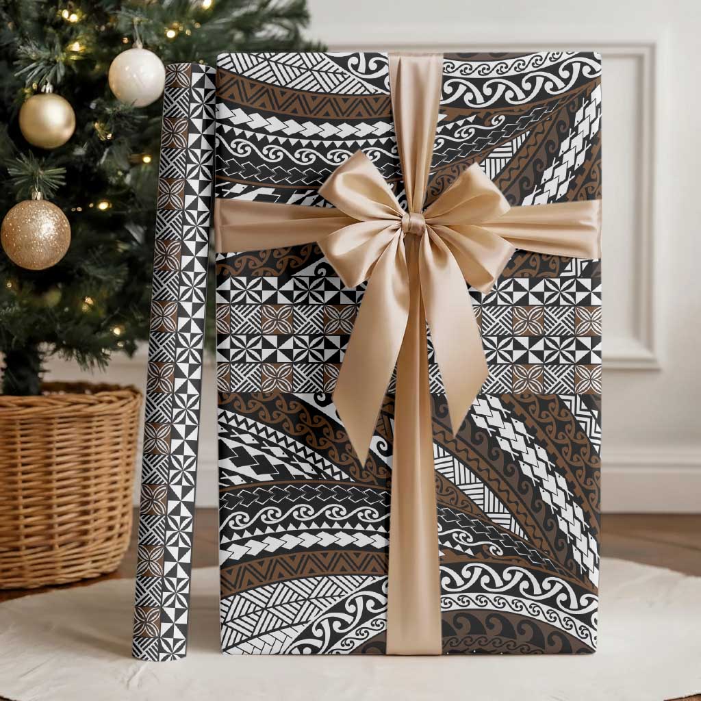 Brown Tongan Polynesian Tribal Wrapping Paper LT9 - Polynesian Pride