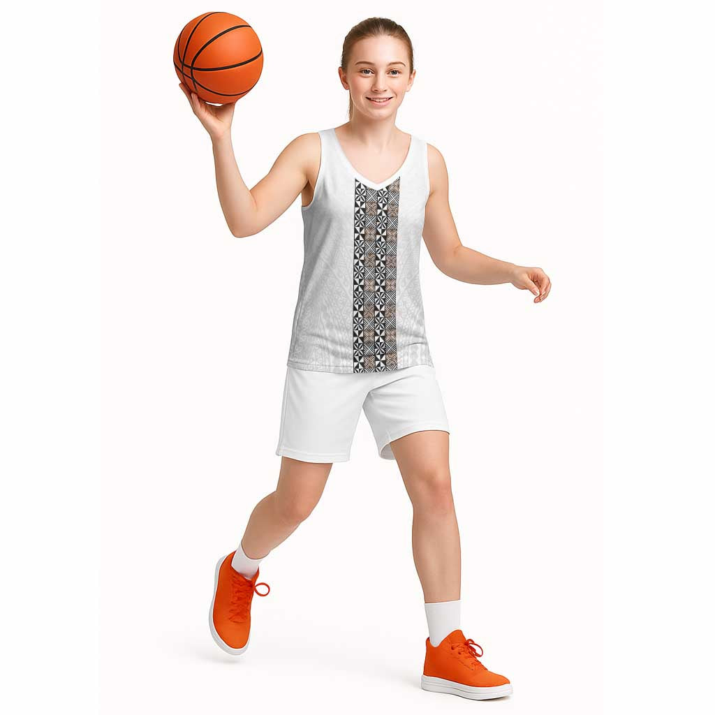 Light Gray Tongan Polynesian Tribal Basketball Jersey LT9 - Polynesian Pride