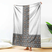 Light Gray Tongan Polynesian Tribal Blanket LT9 - Polynesian Pride