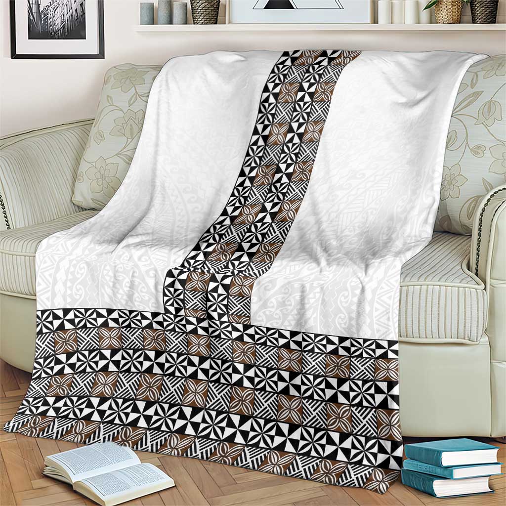 Light Gray Tongan Polynesian Tribal Blanket LT9 - Polynesian Pride