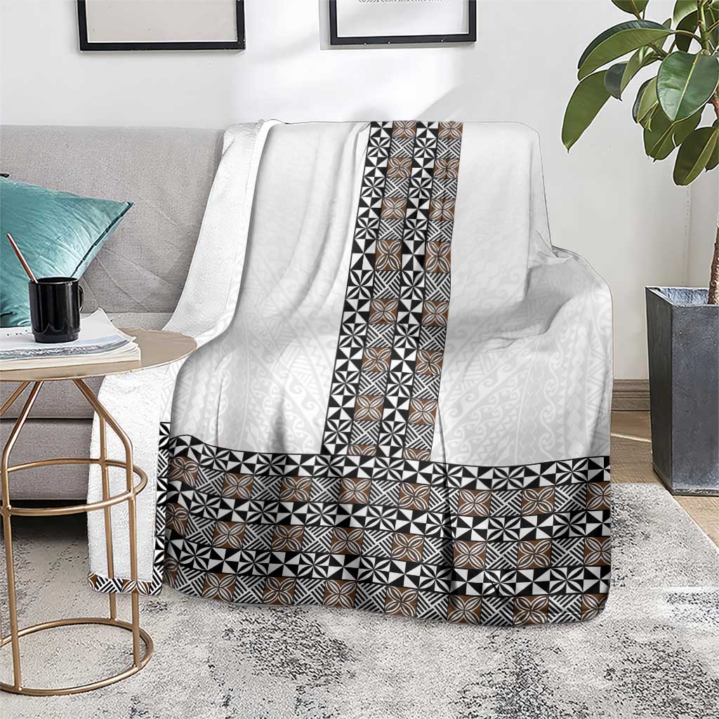 Light Gray Tongan Polynesian Tribal Blanket LT9 - Polynesian Pride