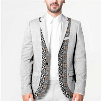 Light Gray Tongan Polynesian Tribal Blazer LT9 - Polynesian Pride