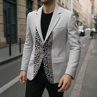 Light Gray Tongan Polynesian Tribal Blazer LT9 - Polynesian Pride