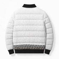 Light Gray Tongan Polynesian Tribal Bomber Puffer Jacket LT9 - Polynesian Pride