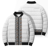 Light Gray Tongan Polynesian Tribal Bomber Puffer Jacket LT9 - Polynesian Pride