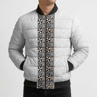 Light Gray Tongan Polynesian Tribal Bomber Puffer Jacket LT9 - Polynesian Pride