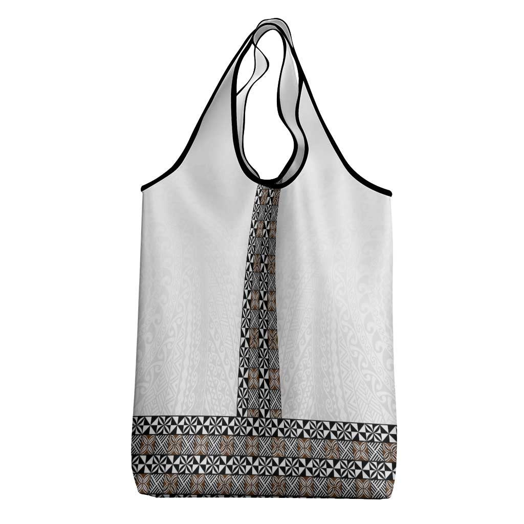 Light Gray Tongan Polynesian Tribal Grocery Bag LT9 - Polynesian Pride