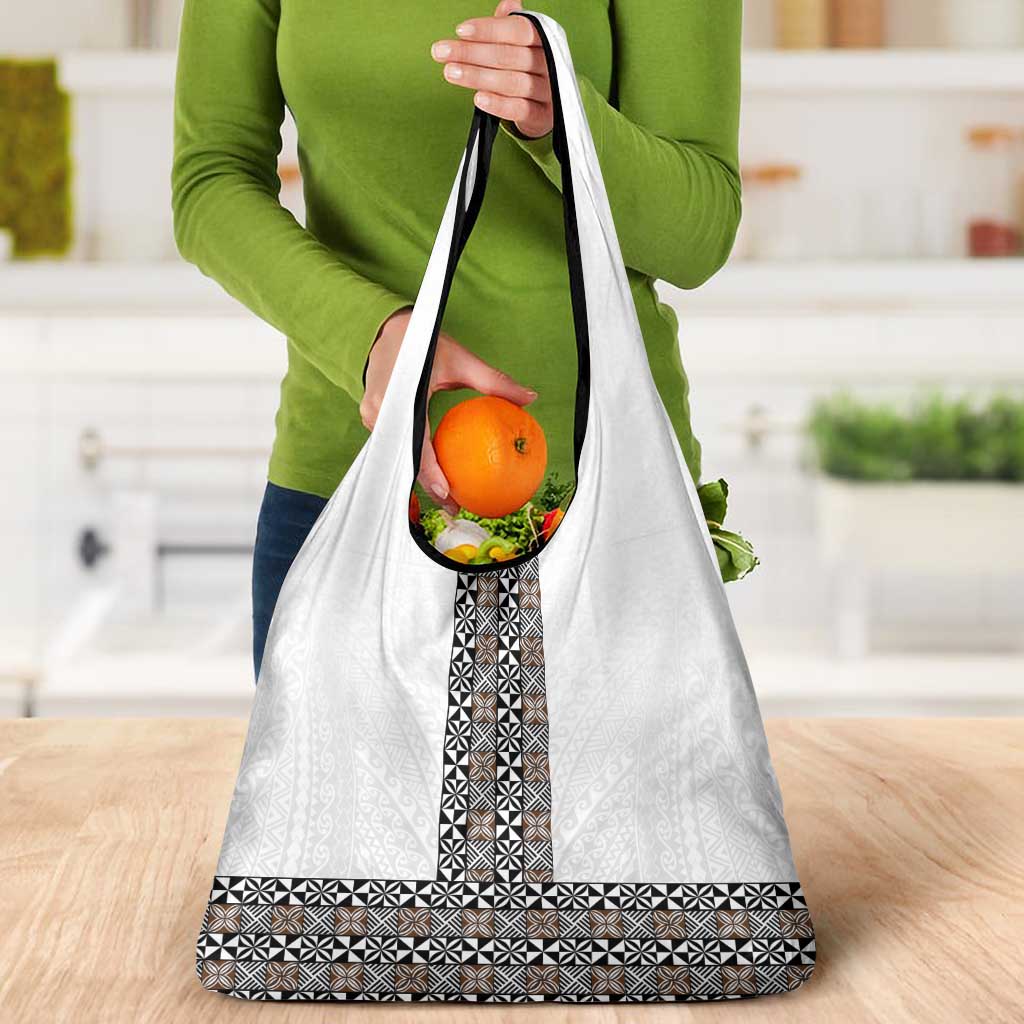 Light Gray Tongan Polynesian Tribal Grocery Bag LT9 - Polynesian Pride