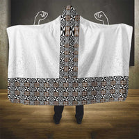 Light Gray Tongan Polynesian Tribal Hooded Blanket LT9 - Polynesian Pride