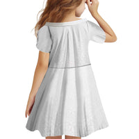 Light Gray Tongan Polynesian Tribal Kid Short Sleeve Dress LT9 - Polynesian Pride