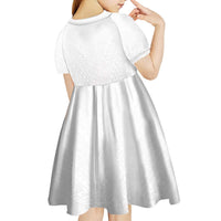 Light Gray Tongan Polynesian Tribal Kid Short Sleeve Dress LT9 - Polynesian Pride
