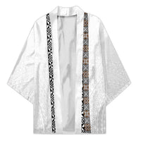 Light Gray Tongan Polynesian Tribal Kimono LT9 Unisex White - Polynesian Pride
