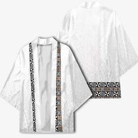 Light Gray Tongan Polynesian Tribal Kimono LT9 - Polynesian Pride