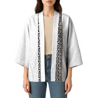 Light Gray Tongan Polynesian Tribal Kimono LT9 - Polynesian Pride