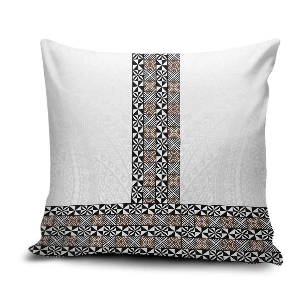 Light Gray Tongan Polynesian Tribal Pillow Cover LT9 White - Polynesian Pride