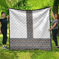 Light Gray Tongan Polynesian Tribal Quilt LT9 - Polynesian Pride