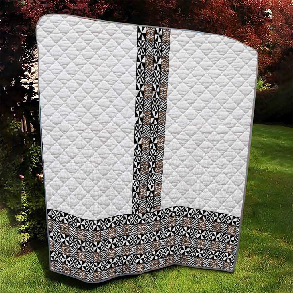 Light Gray Tongan Polynesian Tribal Quilt LT9 - Polynesian Pride