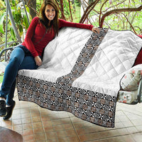 Light Gray Tongan Polynesian Tribal Quilt LT9 - Polynesian Pride