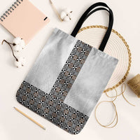 Light Gray Tongan Polynesian Tribal Tote Bag LT9 Black Strap One Size White - Polynesian Pride