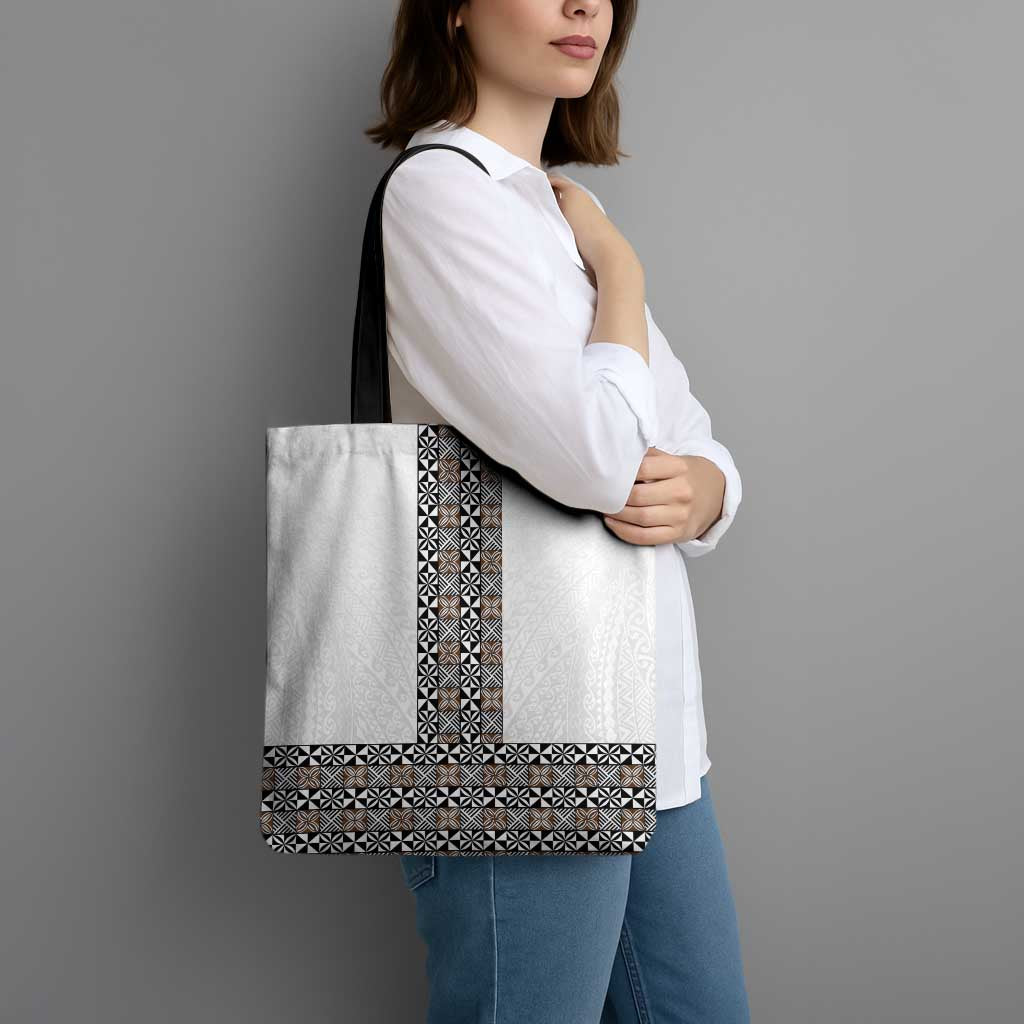 Light Gray Tongan Polynesian Tribal Tote Bag LT9 - Polynesian Pride