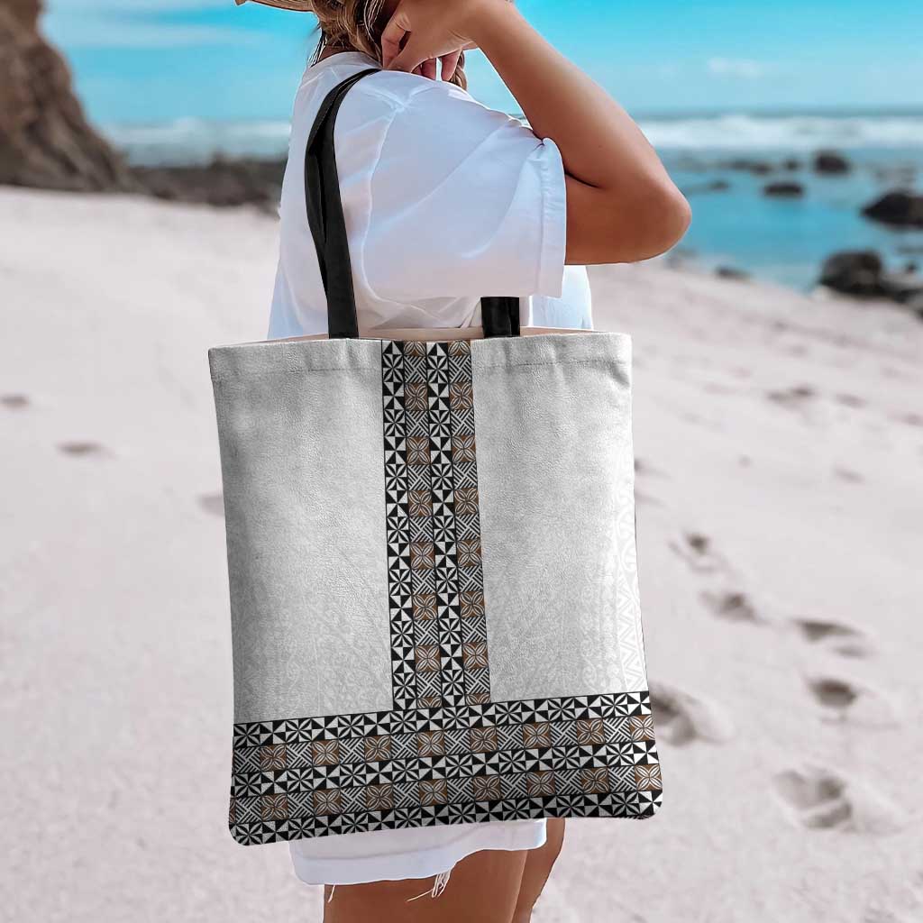 Light Gray Tongan Polynesian Tribal Tote Bag LT9 - Polynesian Pride