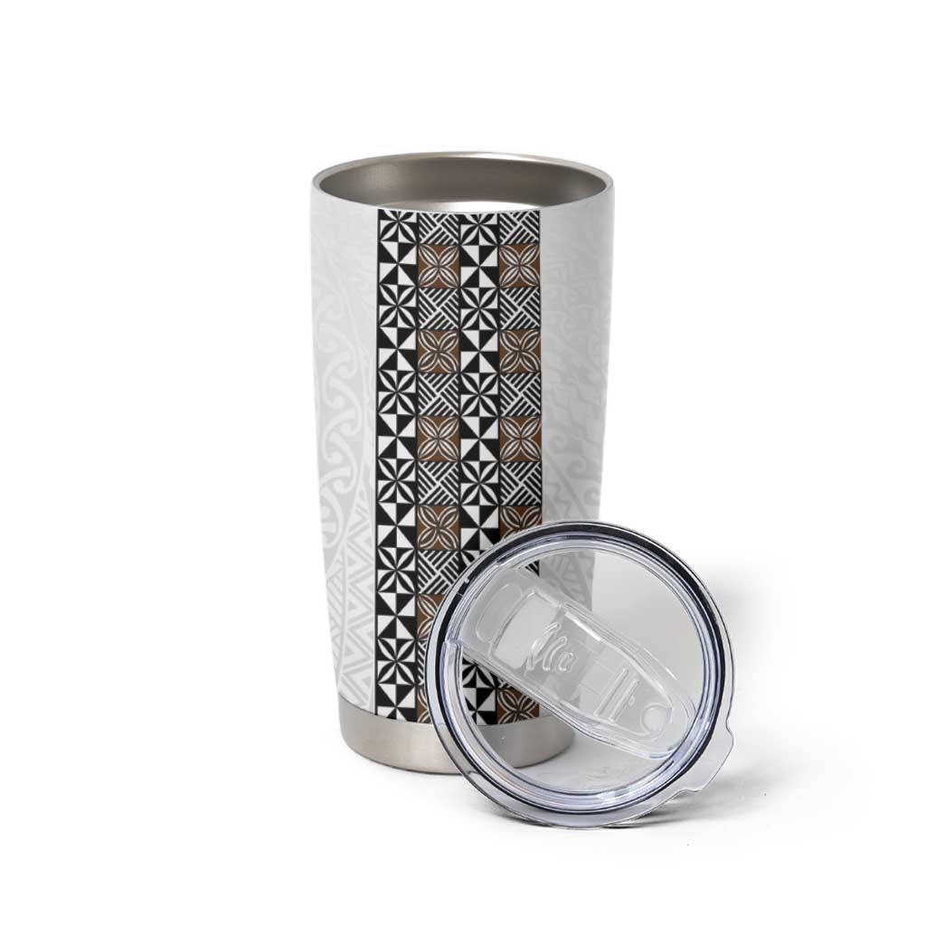 Light Gray Tongan Polynesian Tribal Tumbler Cup LT9 - Polynesian Pride
