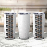 Light Gray Tongan Polynesian Tribal Tumbler Cup LT9 - Polynesian Pride