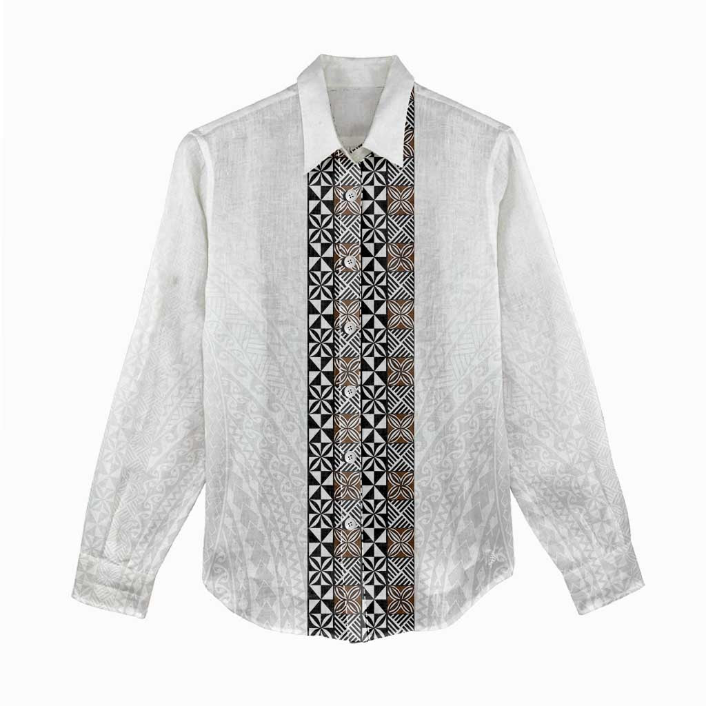 Light Gray Tongan Polynesian Tribal Women Casual Shirt LT9 - Polynesian Pride