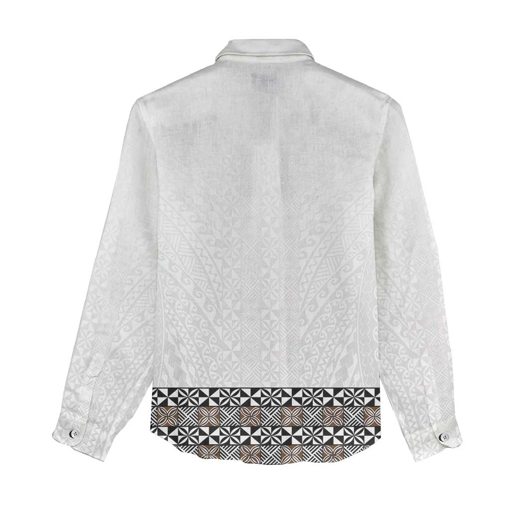 Light Gray Tongan Polynesian Tribal Women Casual Shirt LT9 - Polynesian Pride